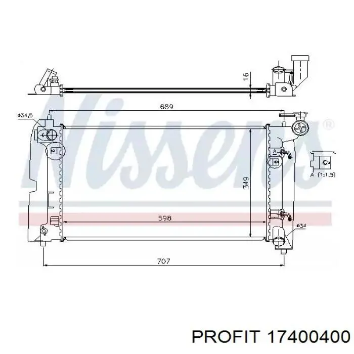 Radiador de água Toyota 16410YZZ08