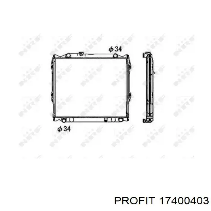Radiador de água Toyota 1640031352