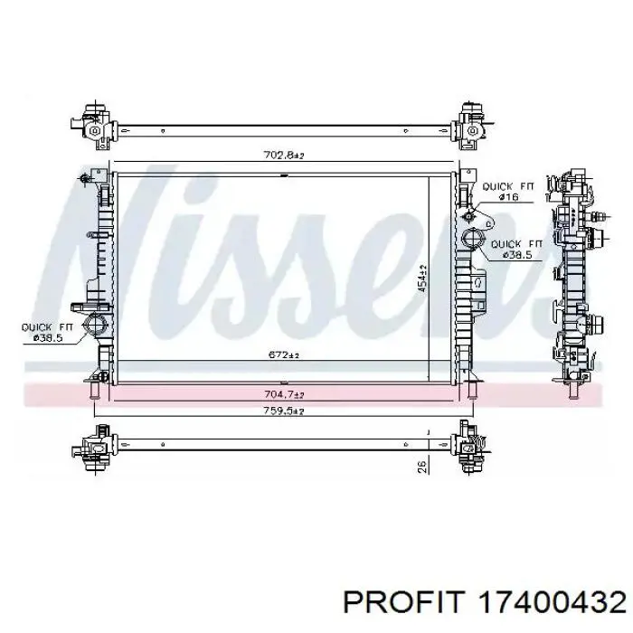 Radiador 1552410 Ford