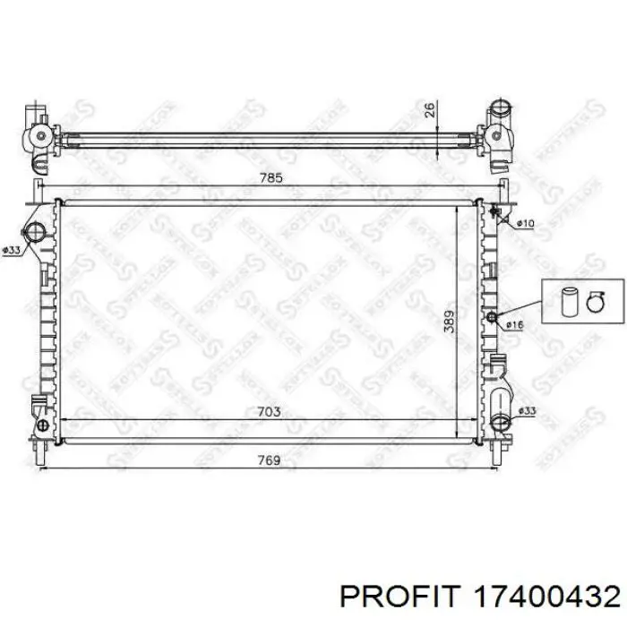 1740-0432 Profit radiador refrigeración del motor