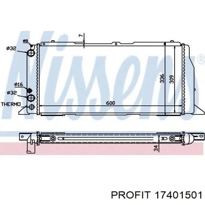 EXMR2110 Euroex radiador refrigeración del motor