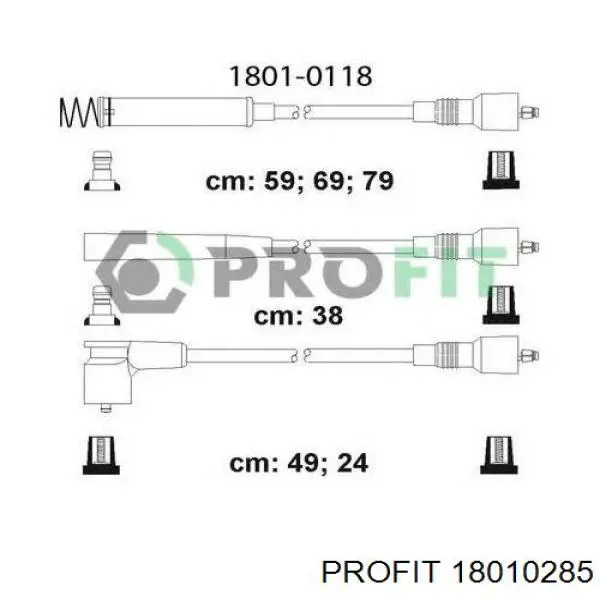 1801-0285 Profit juego de cables de encendido
