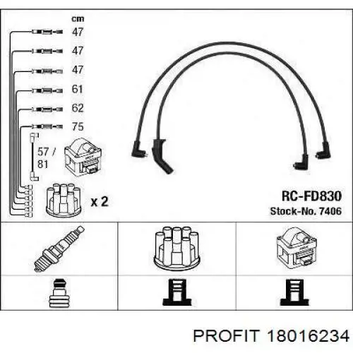 1801-6234 Profit juego de cables de encendido