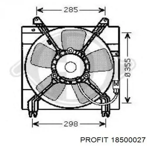 1850-0027 Profit difusor de radiador, ventilador de refrigeración, condensador del aire acondicionado, completo con motor y rodete