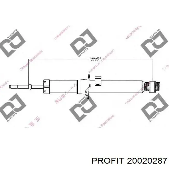 2002-0287 Profit amortiguador delantero derecho