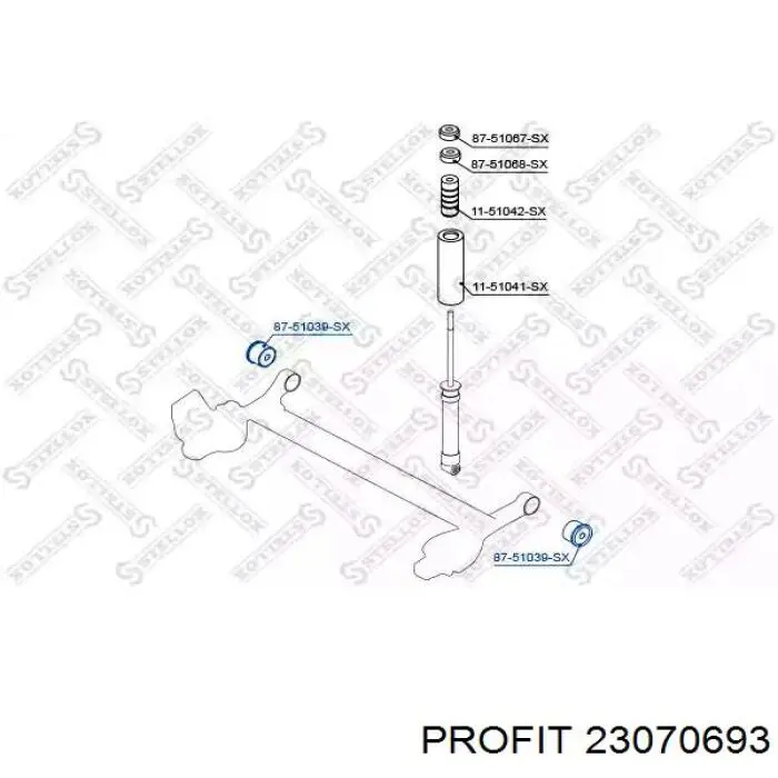 23070693 Profit suspensión, cuerpo del eje trasero