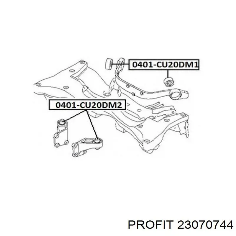 Comprar 23070744 Profit Silentblock delantero del soporte de la traviesa del diferencial trasero