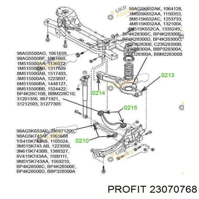 Buje del brazo inferior trasero Profit 23070768 precio, desde 5,89 EUR