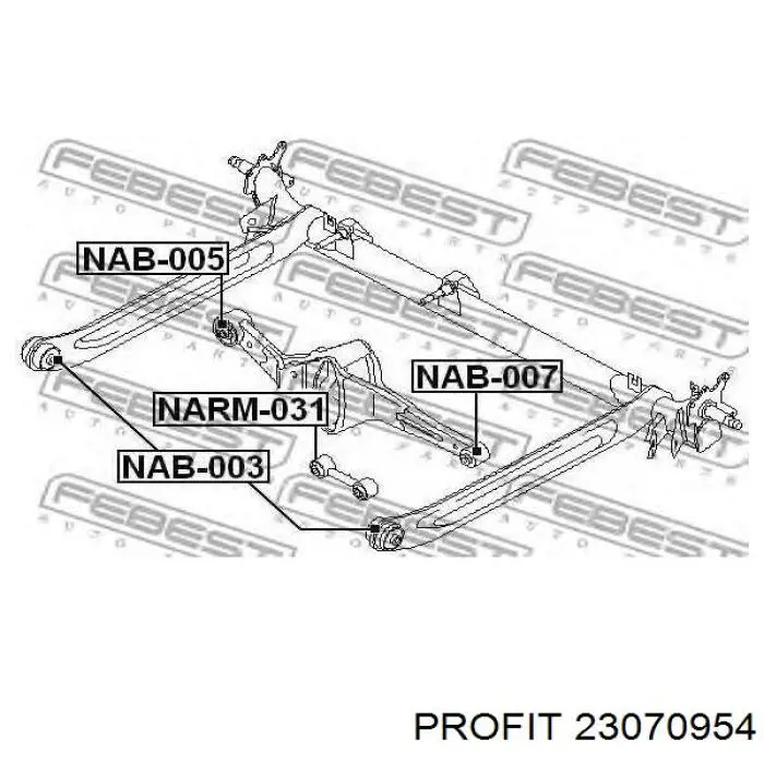 2307-0954 Profit suspensión, barra transversal trasera