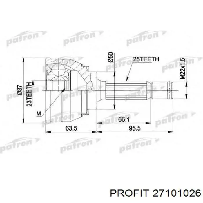 Junta homocinética exterior delantera Profit 27101026 precio, desde 39,45 EUR