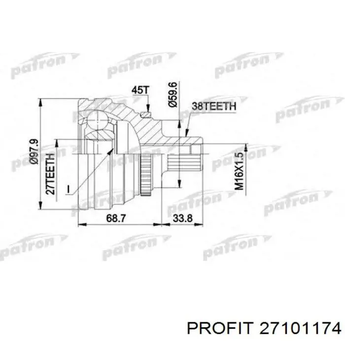 Junta homocinética exterior delantera SKF VKJA5261