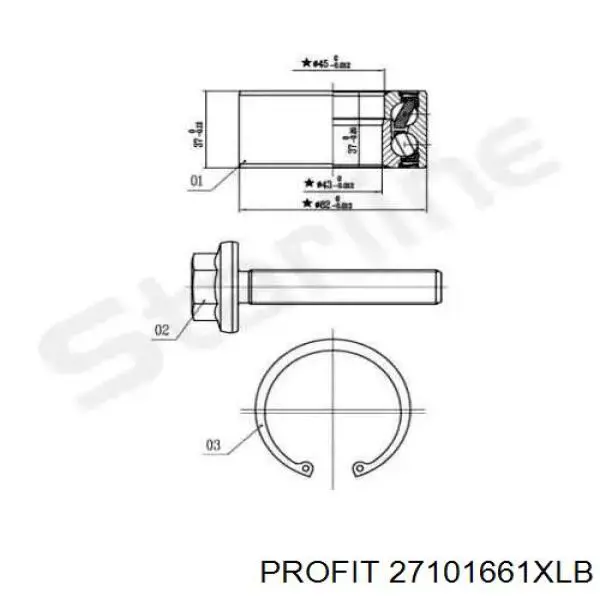 Fuelle semieje delantero exterior Profit 27101661XLB