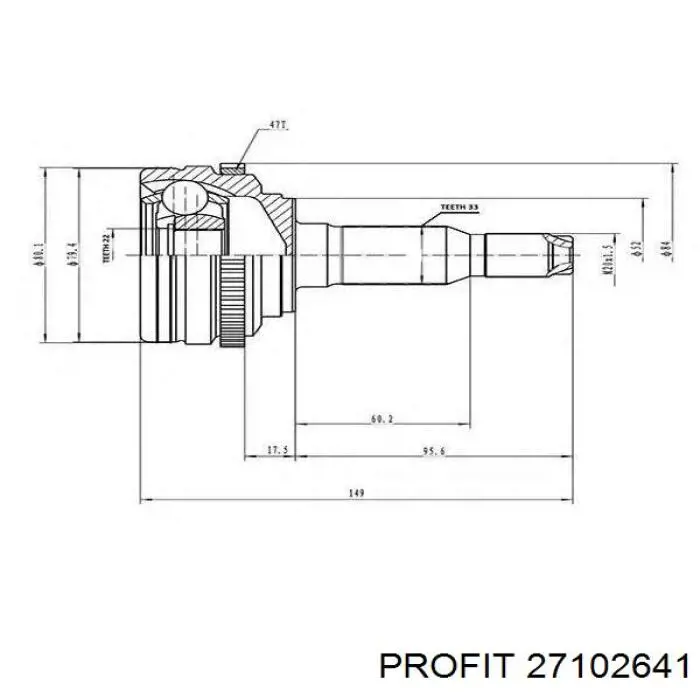 Junta homocinética exterior delantera SKF VKJA5888