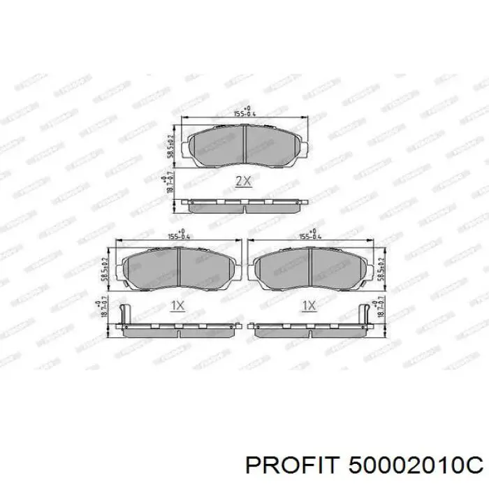 50002010C Profit pastillas de freno delanteras