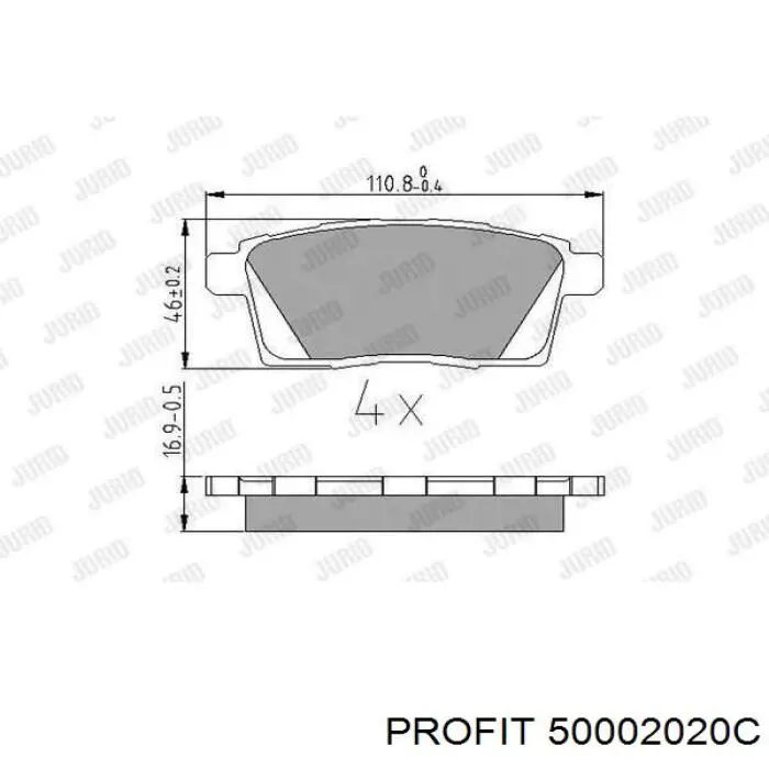 50002020C Profit pastillas de freno traseras