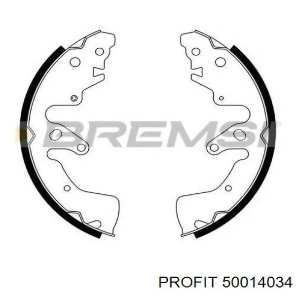 5001-4034 Profit zapatas de frenos de tambor traseras