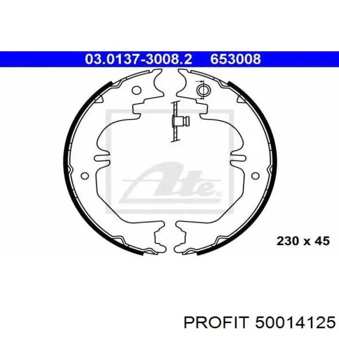 50014125 Profit juego de zapatas de frenos, freno de estacionamiento