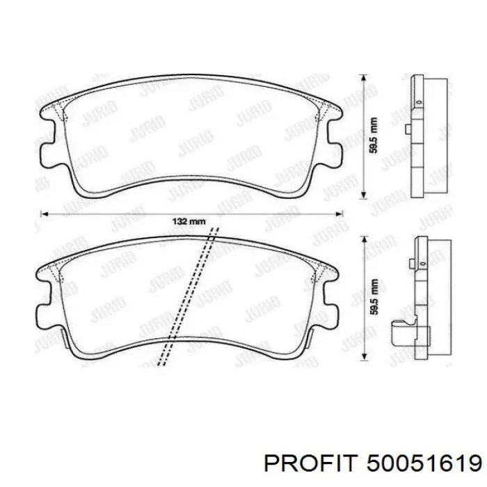 5005-1619 Profit pastillas de freno delanteras