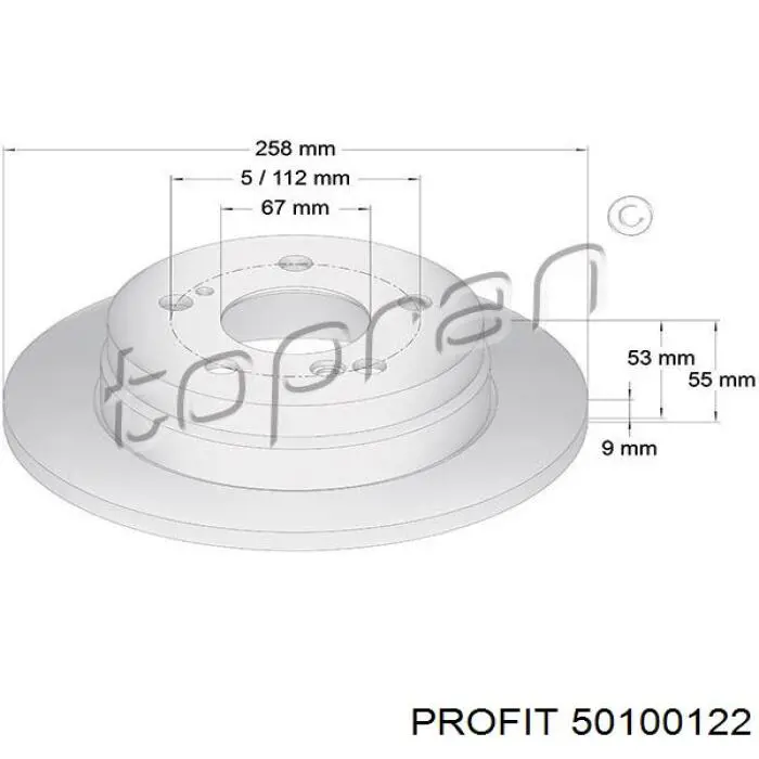 50100122 Profit disco de freno trasero