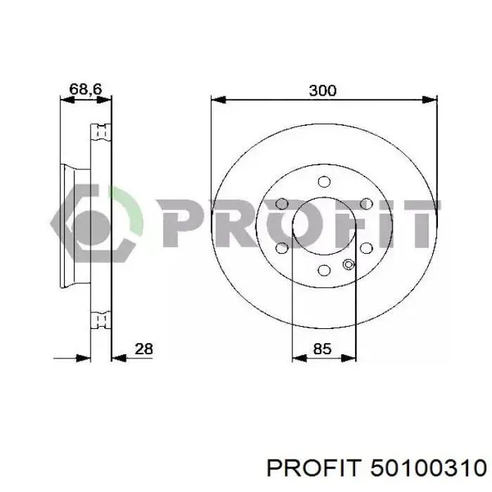 5010-0310 Profit freno de disco delantero