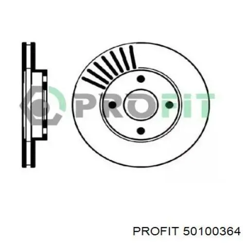 5010-0364 Profit freno de disco delantero