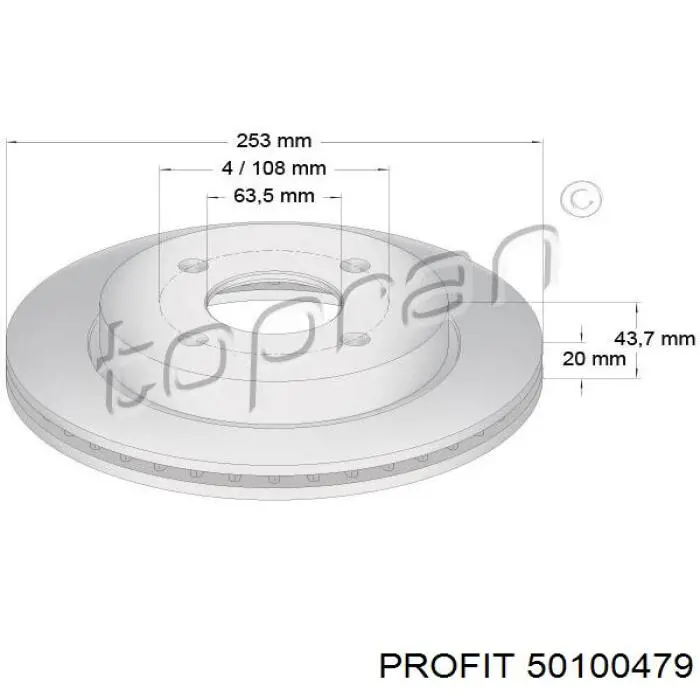 5010-0479 Profit disco de freno trasero