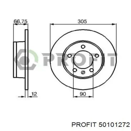 50101272 Profit disco de freno trasero