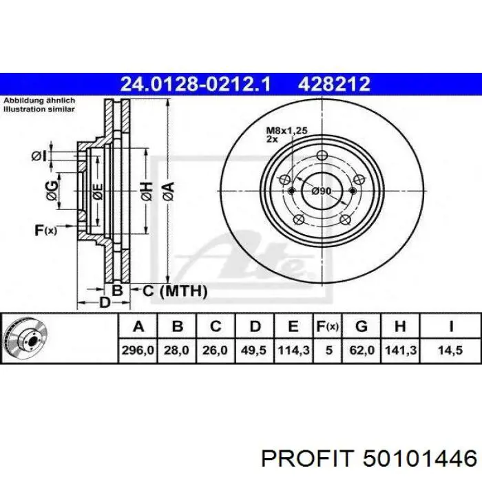 50101446 Profit freno de disco delantero