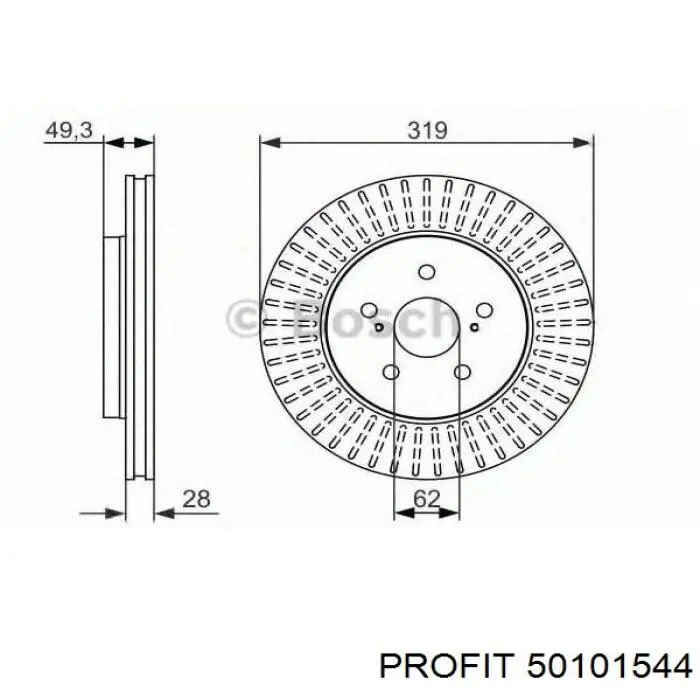 50101544 Profit disco de freno delantero