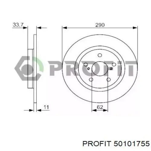 5010-1755 Profit disco de freno trasero