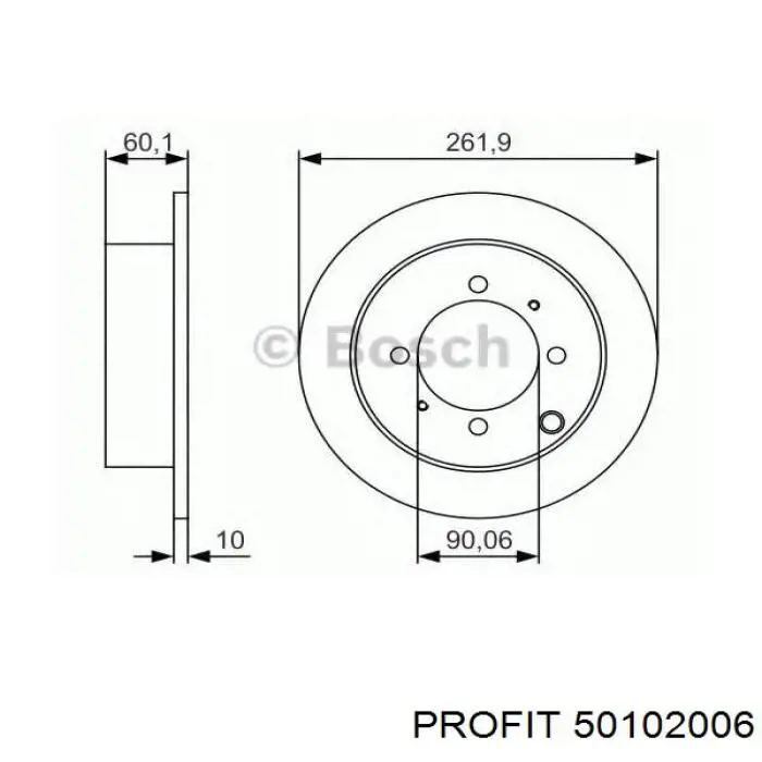 Comprar 50102006 Profit Disco de freno trasero