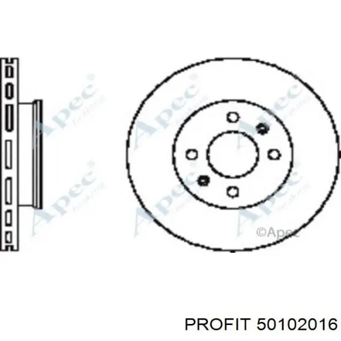 5010-2016 Profit freno de disco delantero