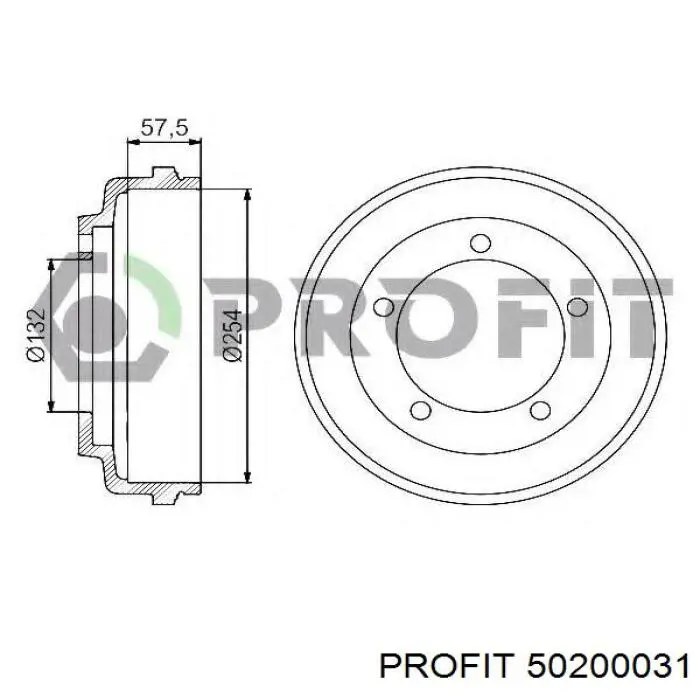 5020-0031 Profit freno de tambor trasero