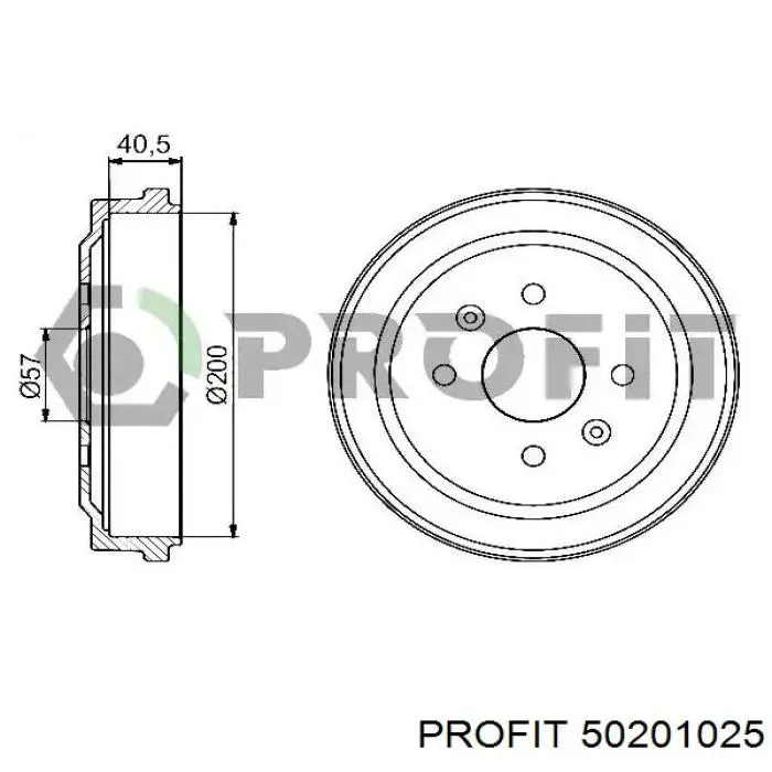 5020-1025 Profit freno de tambor trasero