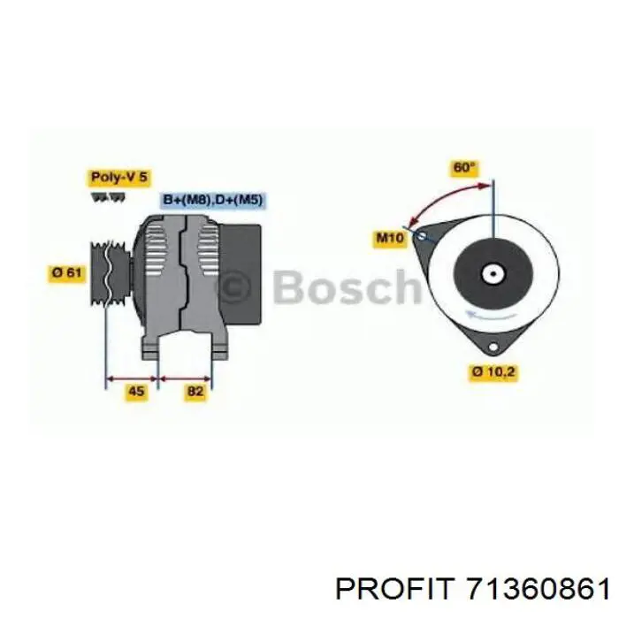1127319746 Bosch puente de diodos, alternador
