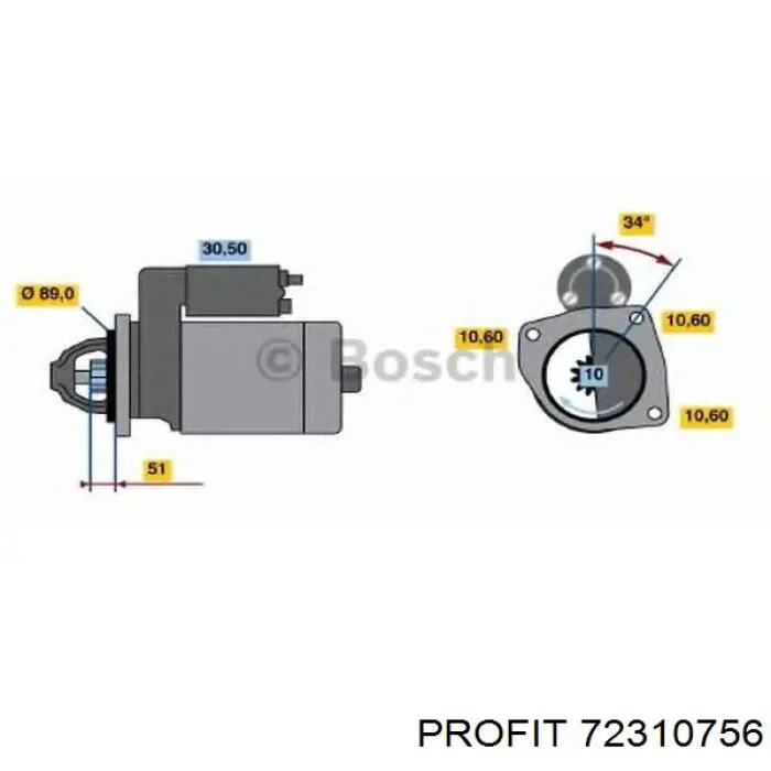 6033AD3334 Bosch bendix, motor de arranque