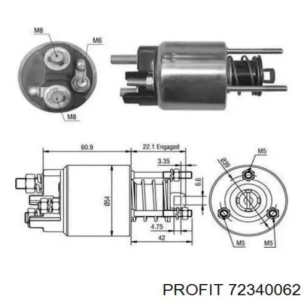 72340062 Profit Soporte de cepillo de motor de arranque 