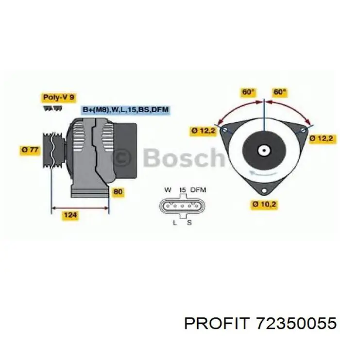 Comprar F00MA47719 Bosch Estátor del alternador