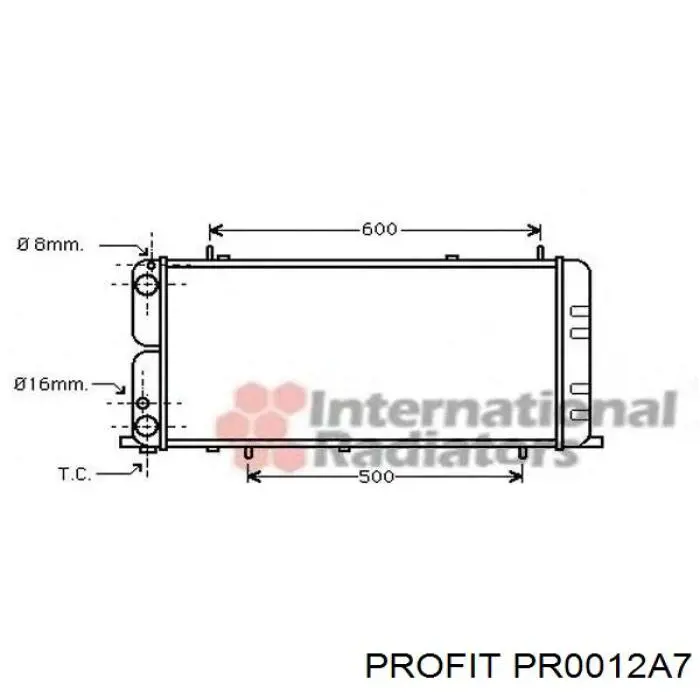 PR 0012A7 Profit radiador refrigeración del motor