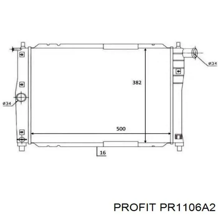 PR 1106A2 Profit radiador refrigeración del motor