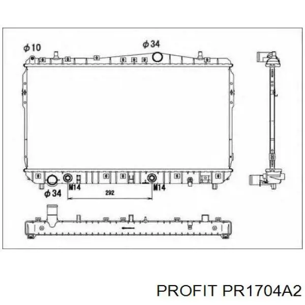 PR 1704A2 Profit radiador refrigeración del motor