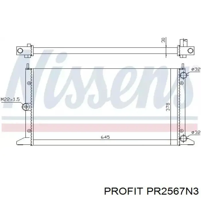 PR 2567N3 Profit radiador refrigeración del motor