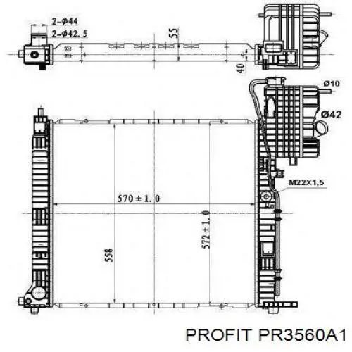 PR 3560A1 Profit radiador refrigeración del motor