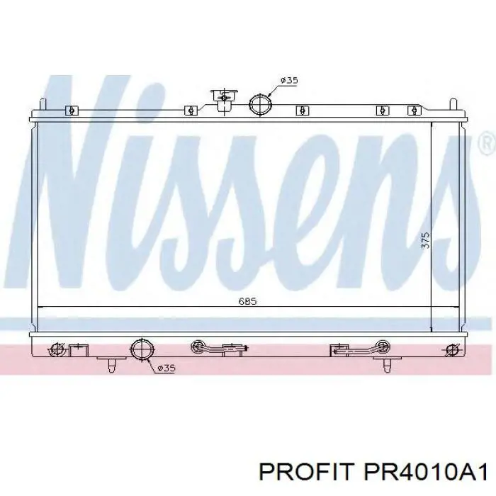 PR 4010A1 Profit radiador refrigeración del motor