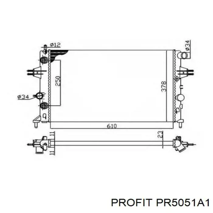 PR 5051A1 Profit radiador refrigeración del motor