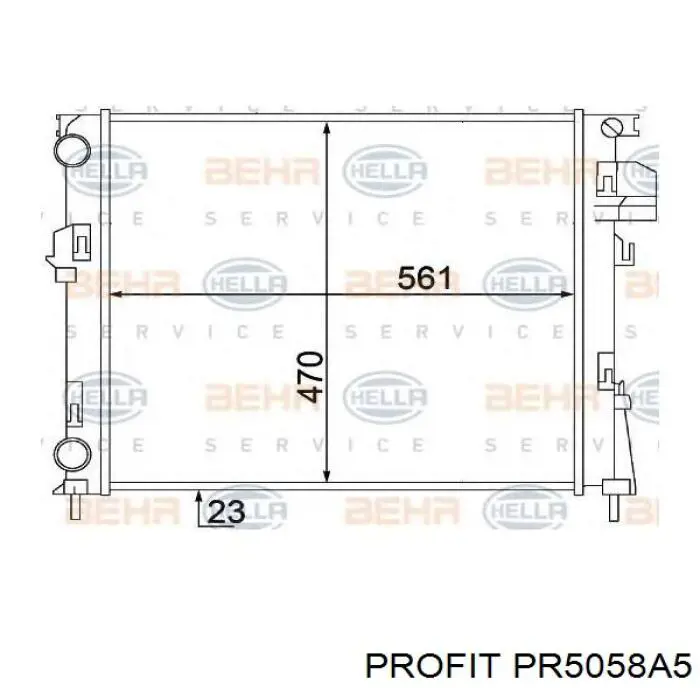 PR 5058A5 Profit radiador refrigeración del motor