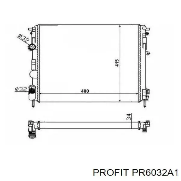 PR 6032A1 Profit radiador refrigeración del motor