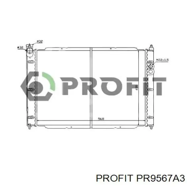 PR 9567A3 Profit radiador refrigeración del motor