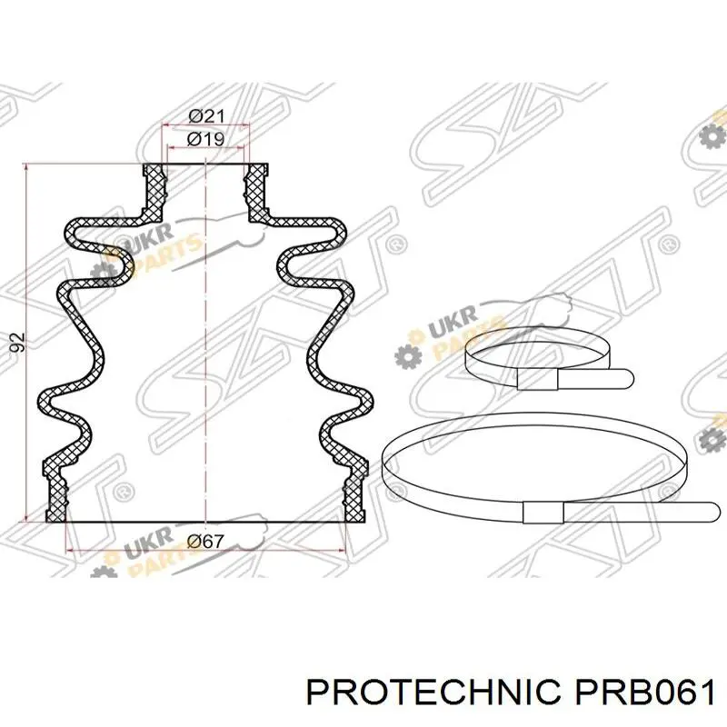 PRB061 Protechnic fuelle, árbol de transmisión delantero exterior