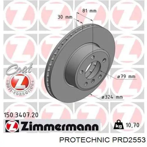 PRD2553 Protechnic freno de disco delantero